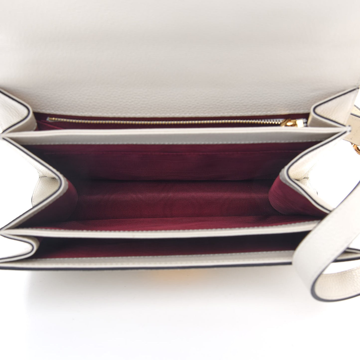 Grained Calfskin Small Zumi Shoulder Bag Mystic White