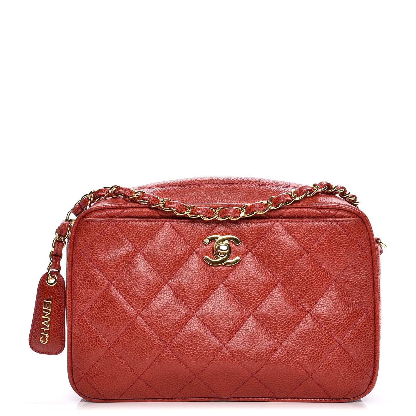 Caviar Quilted Camera Case Red