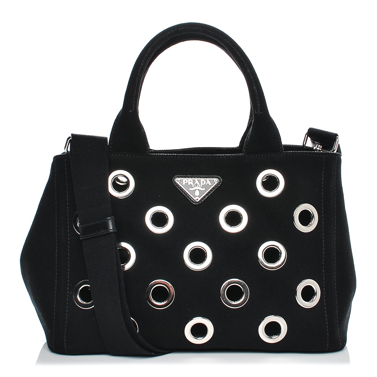 Canvas Canapa Grommet Small Tote Nero Black