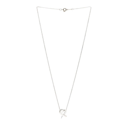Tiffany Sterling Silver Small Paloma Picasso Loving Heart Pendant Necklace 3 of 4