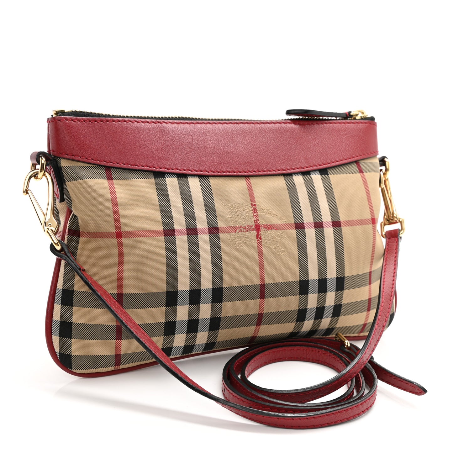 Horseferry Check Peyton Crossbody Clutch Bag Parade Red