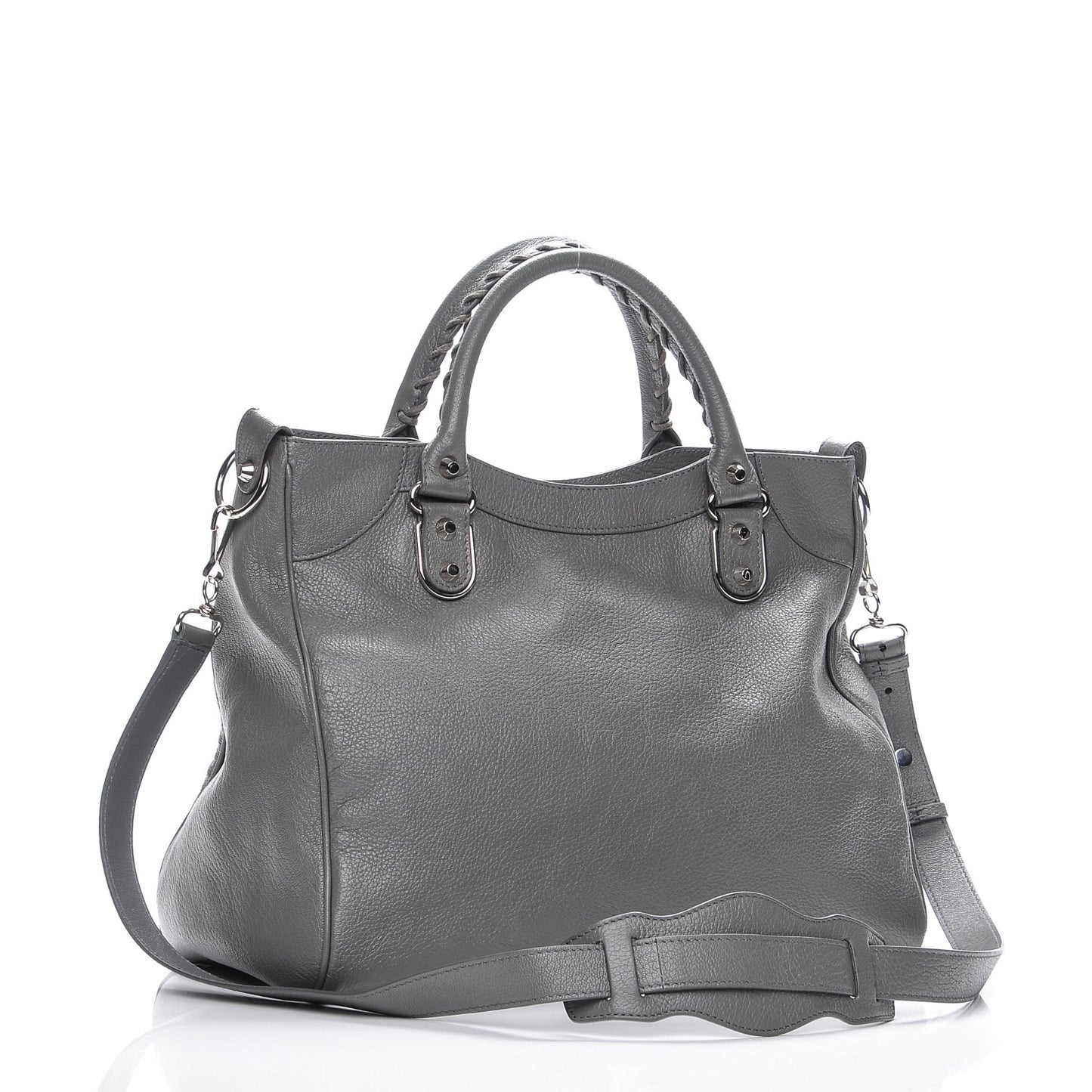Chevre Silver Metallic Edge Hardware Velo Gris Acier