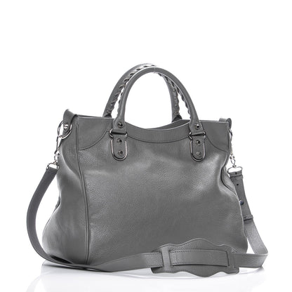Balenciaga Chevre Silver Metallic Edge Hardware Velo Gris Acier 3 of 7
