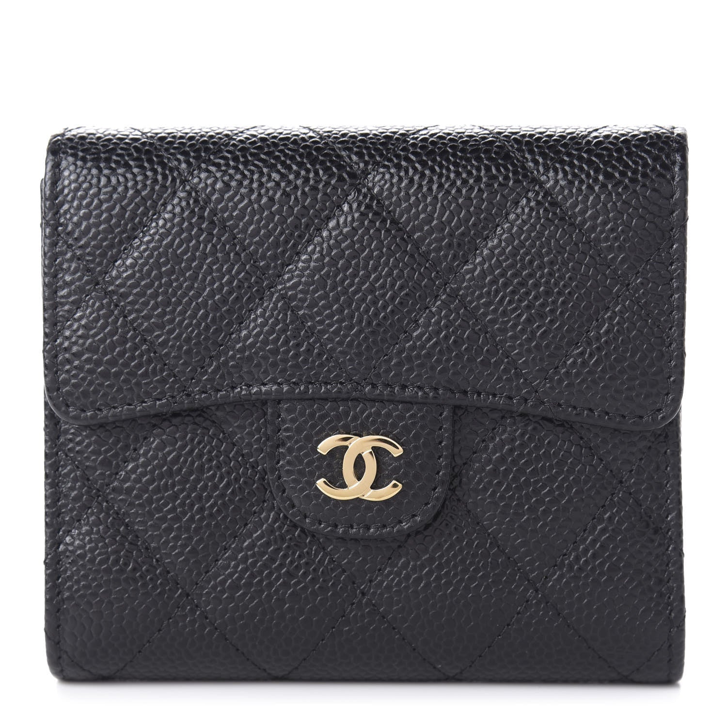 Chanel Caviar Quilted Compact Flap Wallet Black 1 of 10