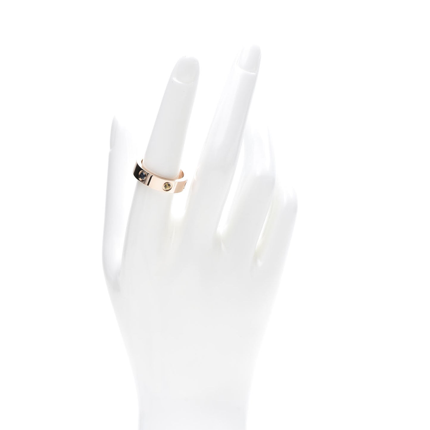18K Pink Gold Sapphire Garnet Amethyst 5.5mm LOVE Ring 57 8