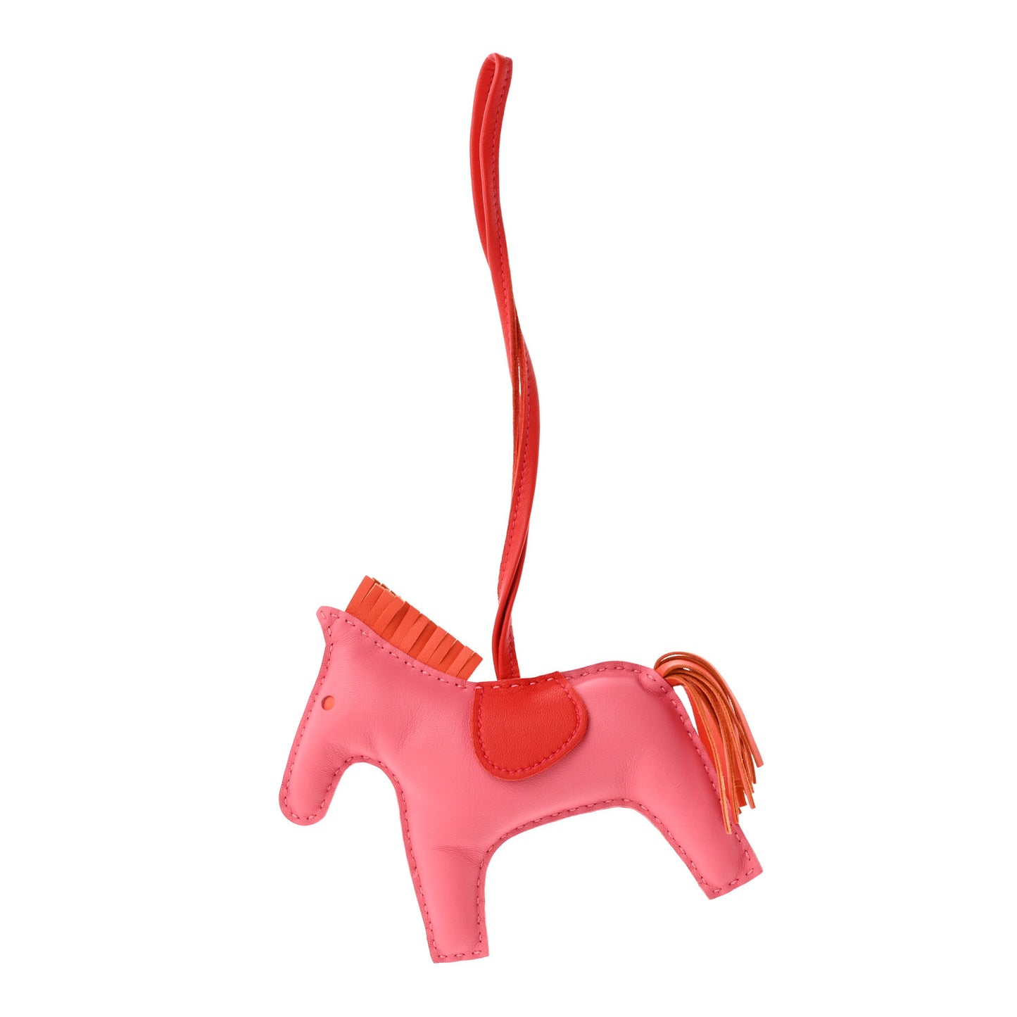 Milo Lambskin Grigri Rodeo Horse Bag Charm MM Rose Azalee Orange Poppy