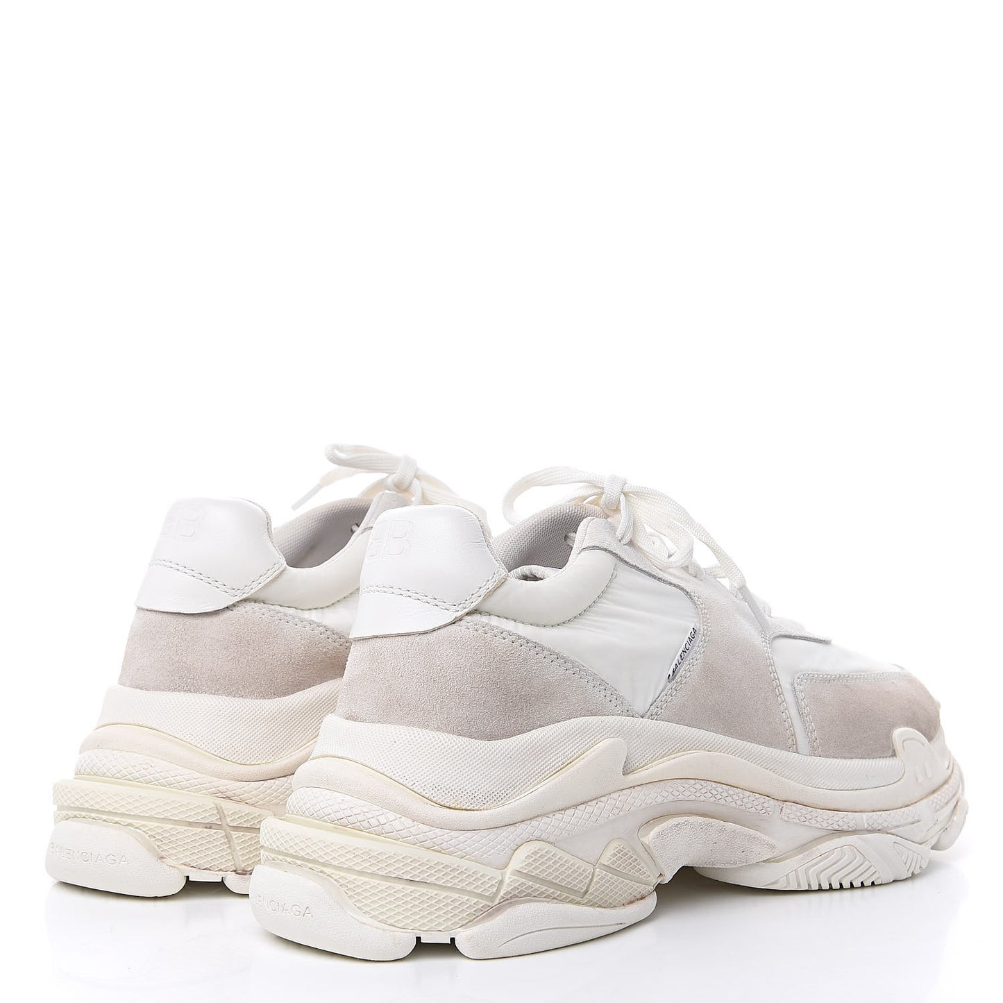 Nylon Suede Mens Triple S 2.0 Sneakers 44 White
