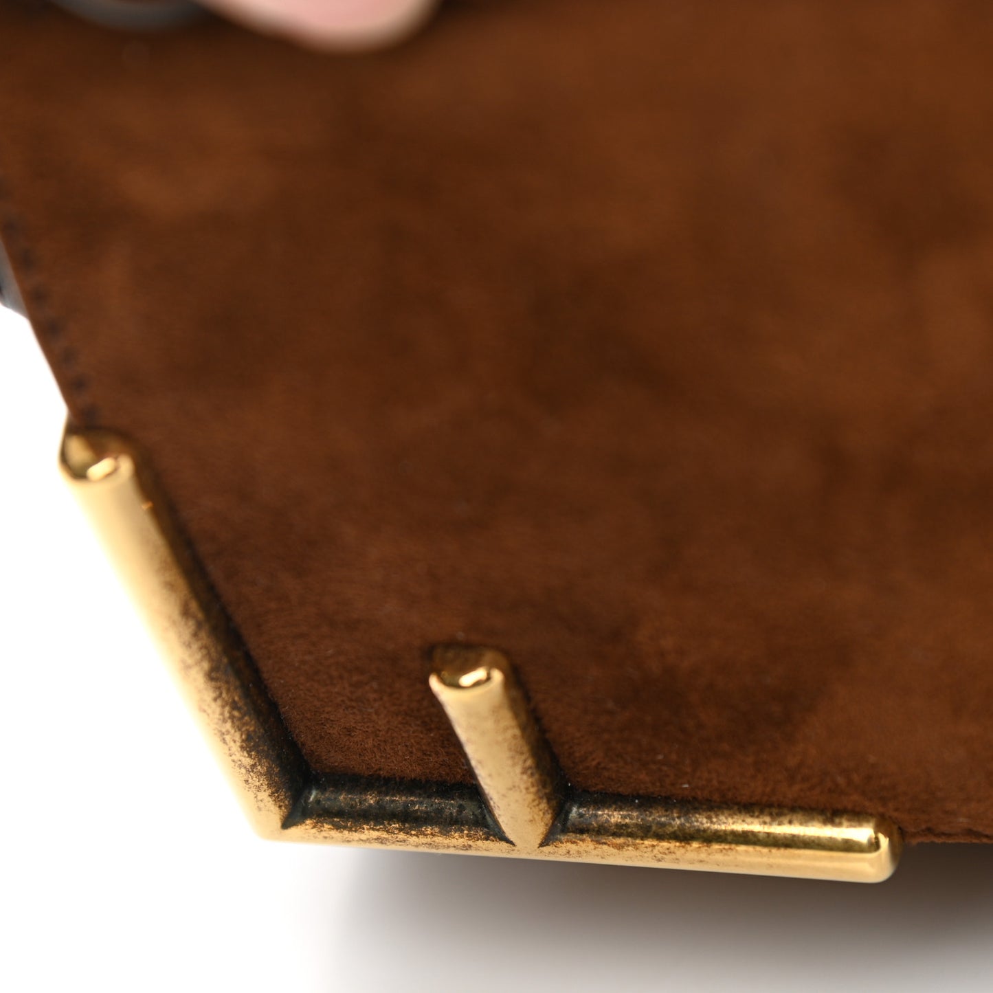 Suede Satin Double F Shoulder Bag Marrone Rosso Blue