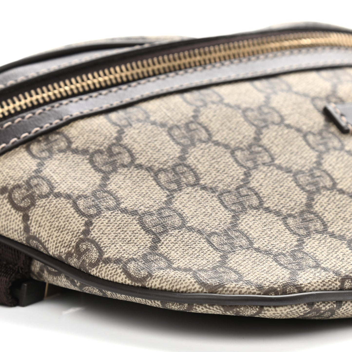 GG Supreme Monogram Belt Bag Dark Brown