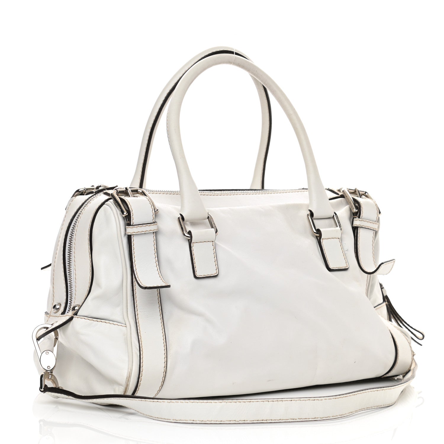 Dolce & Gabbana Smooth Calfskin Miss Easy Way Satchel White 3 of 15