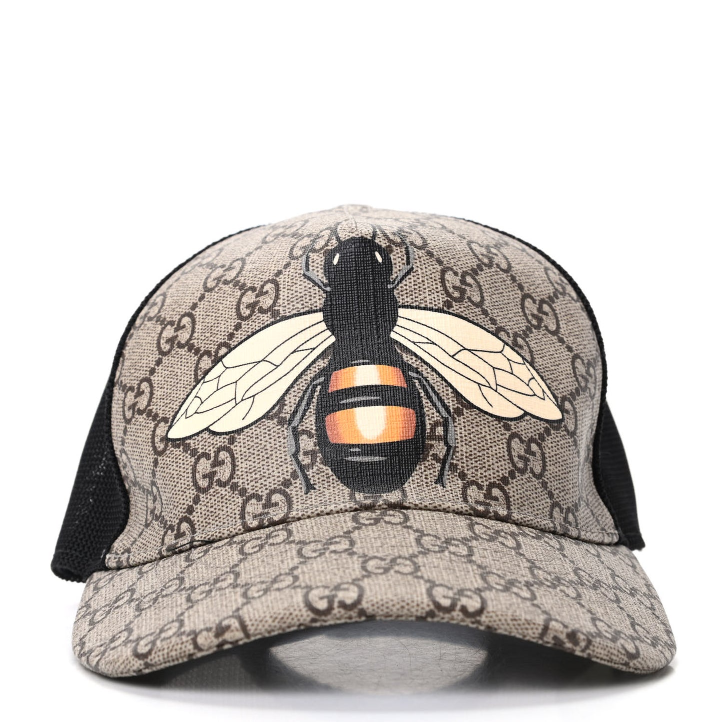 GG Supreme Monogram Bee Print Baseball Hat XS Beige