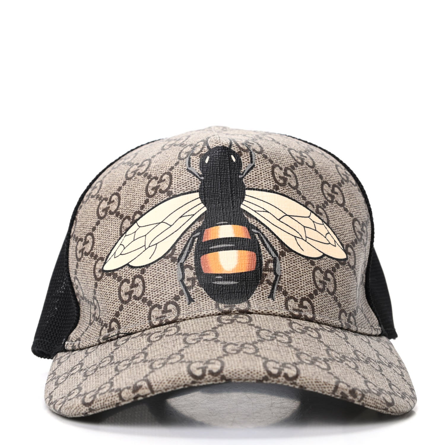 Gucci GG Supreme Monogram Bee Print Baseball Hat XS Beige 6 of 7