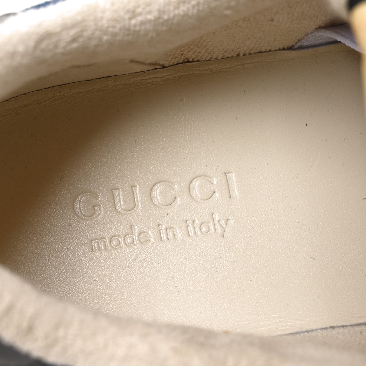 Gucci Denim GG Monogram Calfskin Web Mens Screener Sneakers 10 Blue 8 of 10