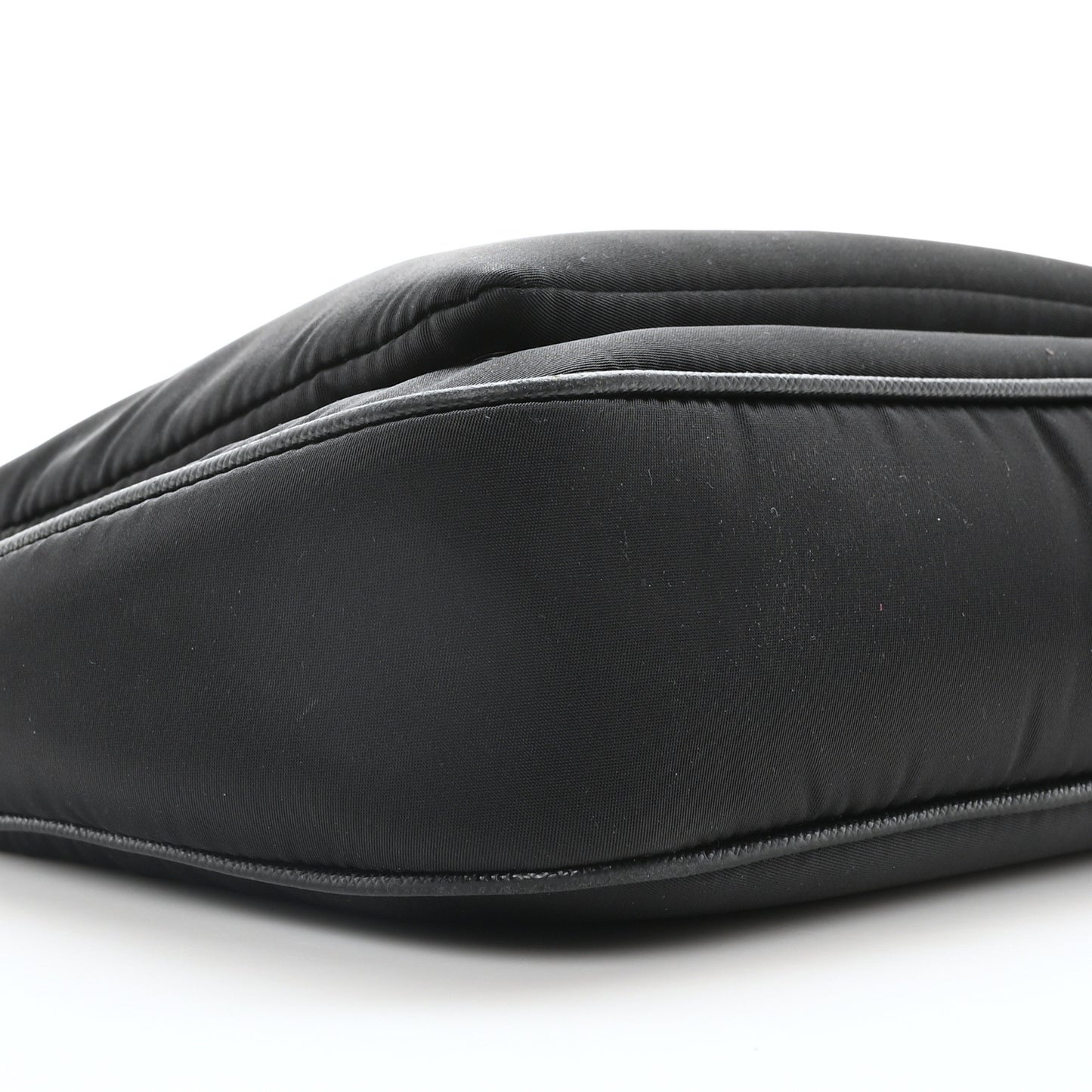 Re-Nylon Saffiano Double Pouch Shoulder Bag Black