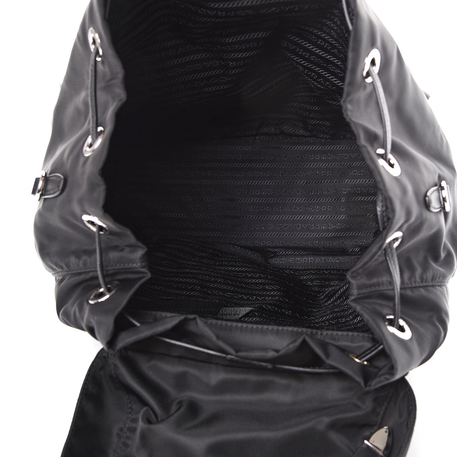 Prada Nylon New Vela Studded Backpack Black 4 of 11