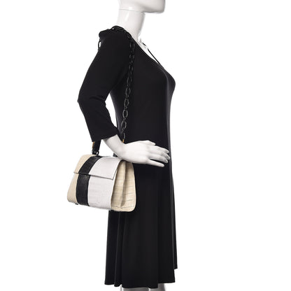 Nancy Gonzalez Crocodile Small Lexi Patchwork Top Handle Bag Cream 2 of 11
