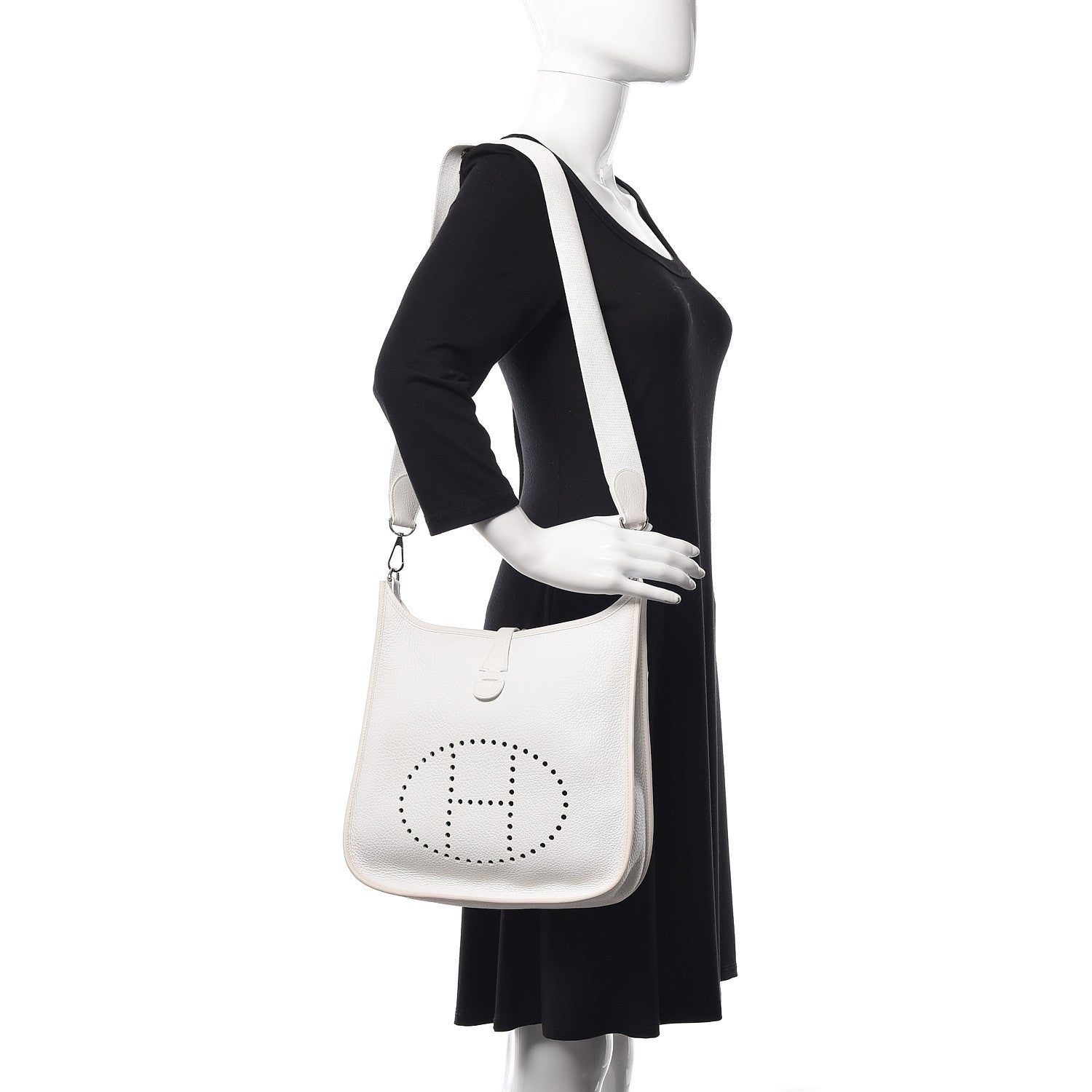 Hermes Taurillon Clemence Evelyne II PM White 2 of 20