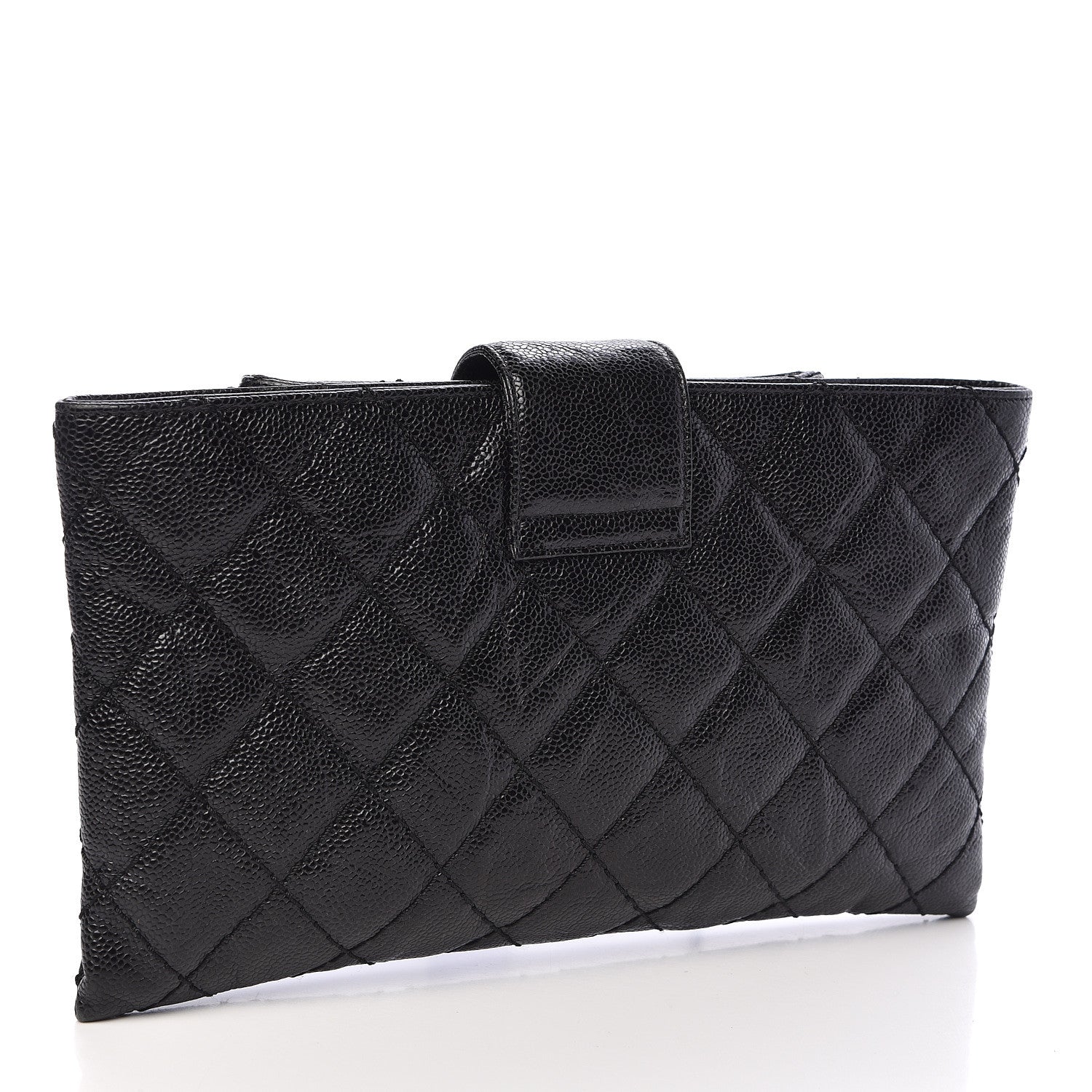 Chanel Caviar Quilted Coco Pleats Clutch Black 3 of 10