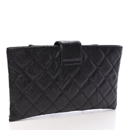 Chanel Caviar Quilted Coco Pleats Clutch Black 3 of 10