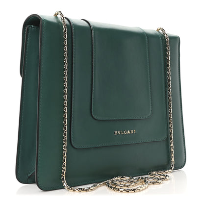 Bulgari Calfskin Serpenti Forever Snake Strap Crossbody Bag Emerald Green 3 of 9