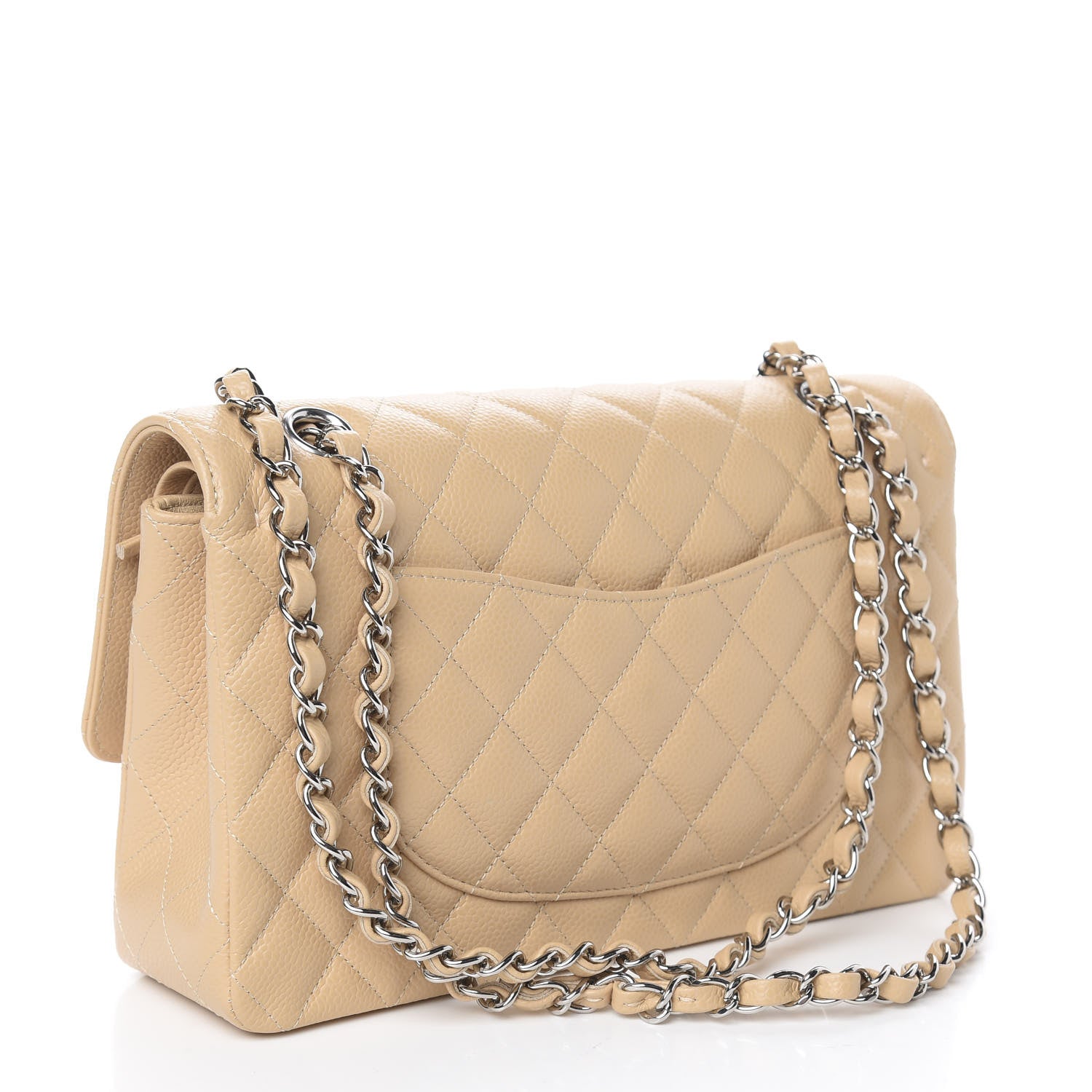 Chanel Caviar Quilted Medium Double Flap Beige 3 of 11