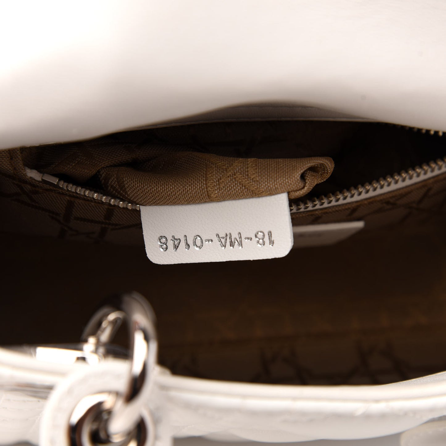 Lambskin Cannage Mini Lady Dior White
