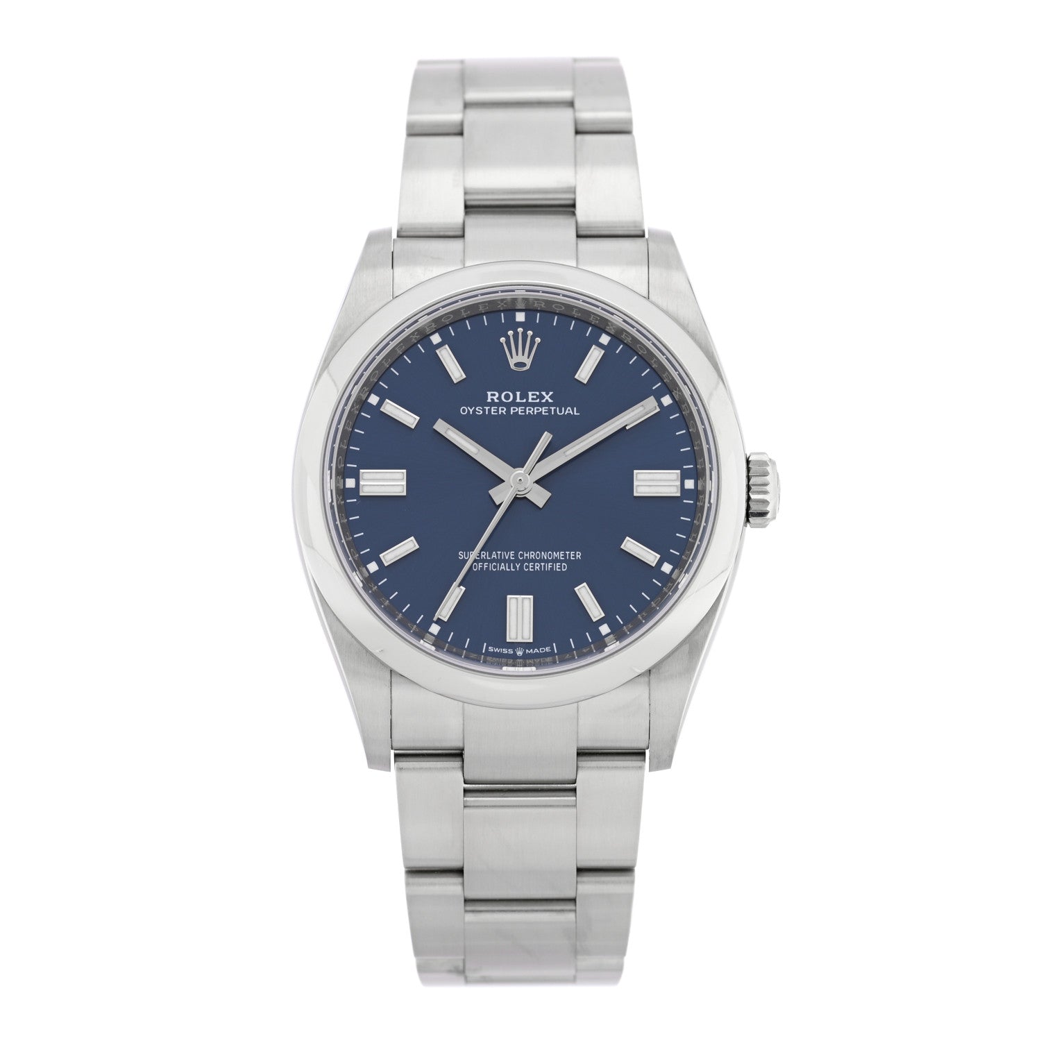 Rolex Stainless Steel 36mm Oyster Perpetual Watch Bright Blue 126000 1 of 5