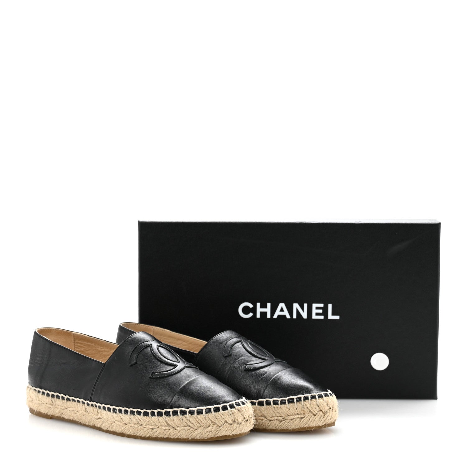 Chanel Lambskin CC Espadrilles 36 Black 11 of 11