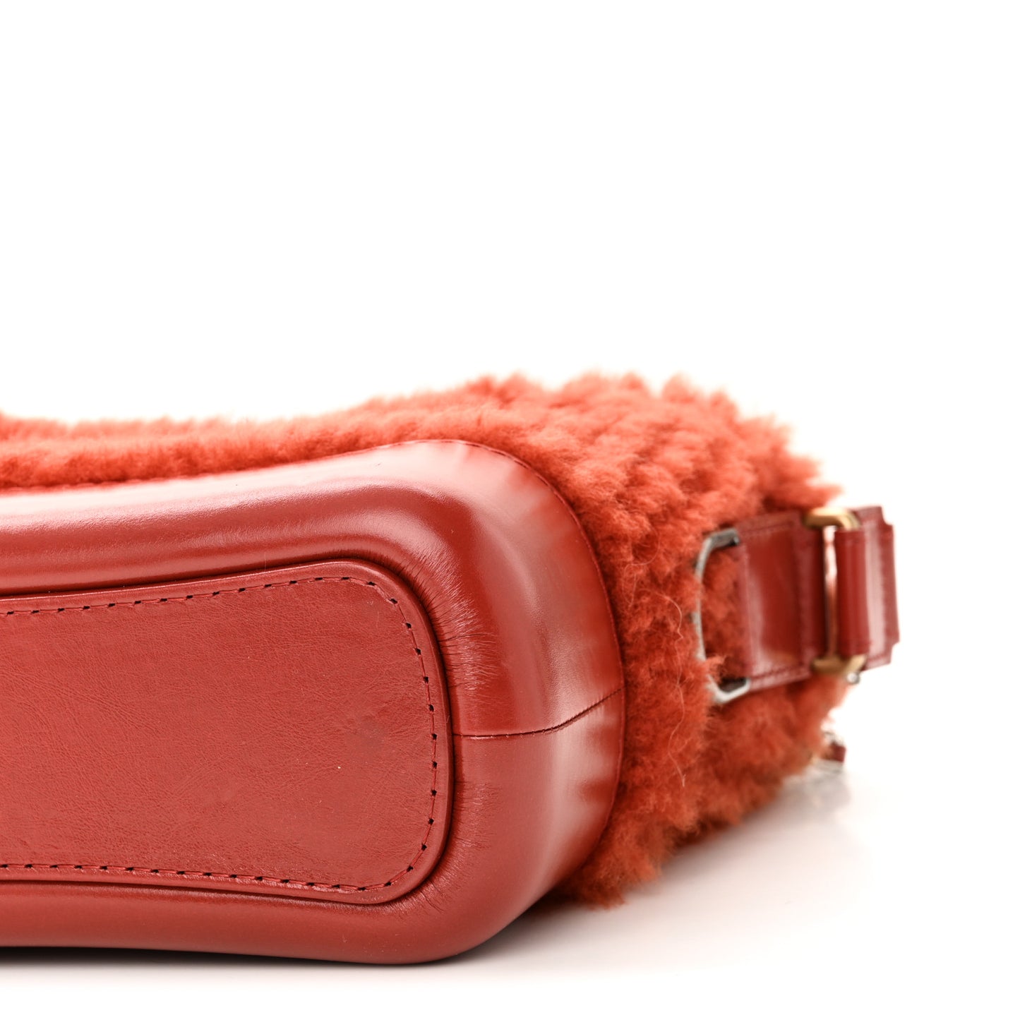 Shearling Small Gabrielle Hobo Red