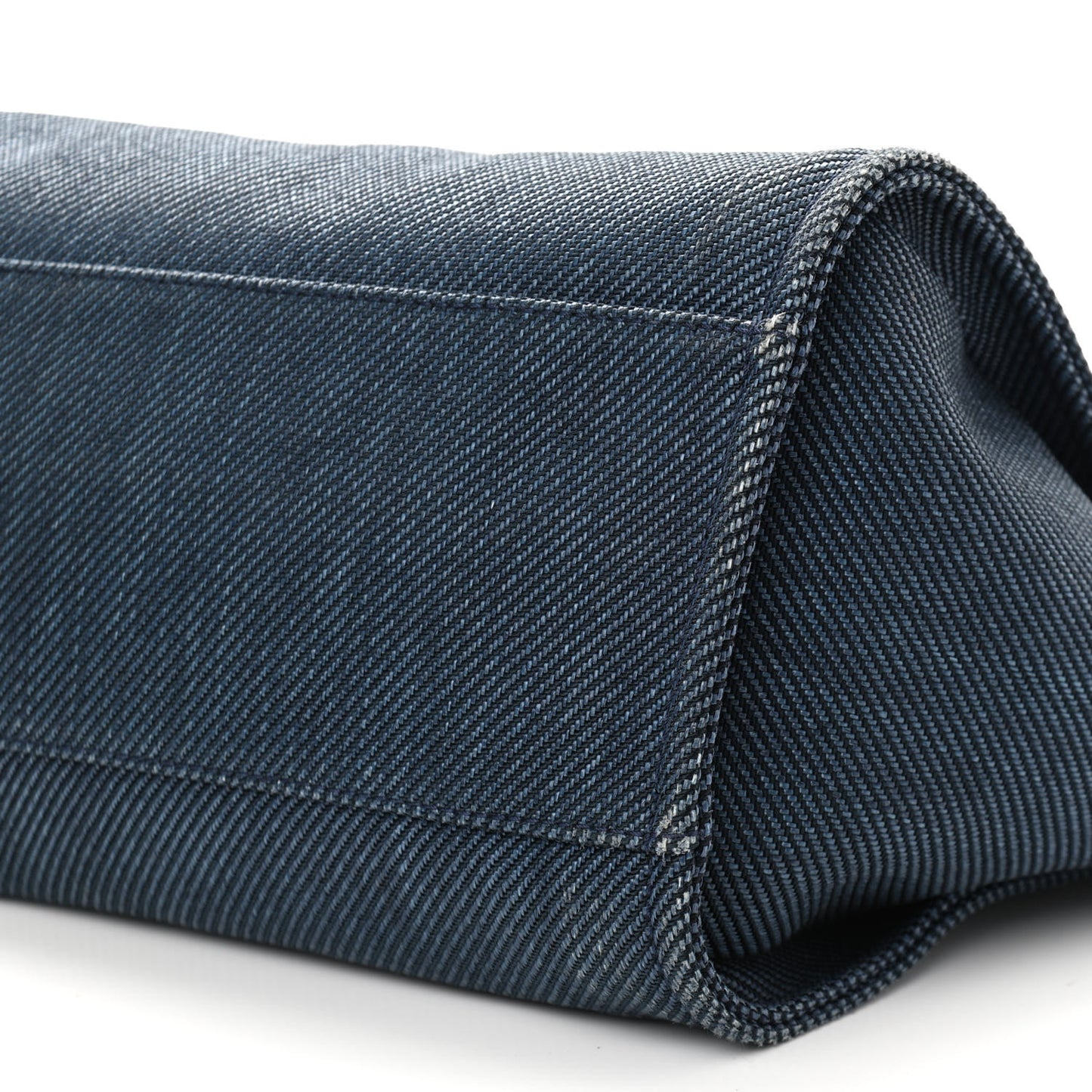 Mixed Fibers Calfskin Medium Deauville Tote Navy Blue