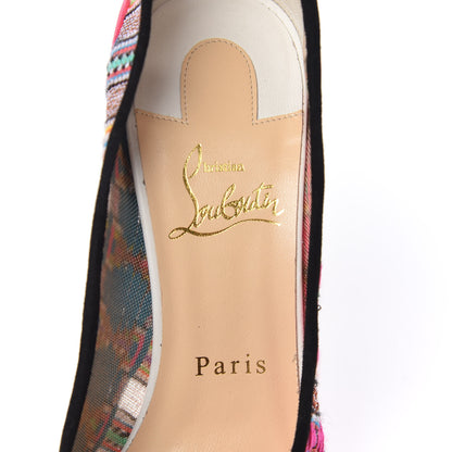 Christian Louboutin Lace Rete Tresse Suede Hippie Follies 100 Pumps 37.5 Multi 7 of 7
