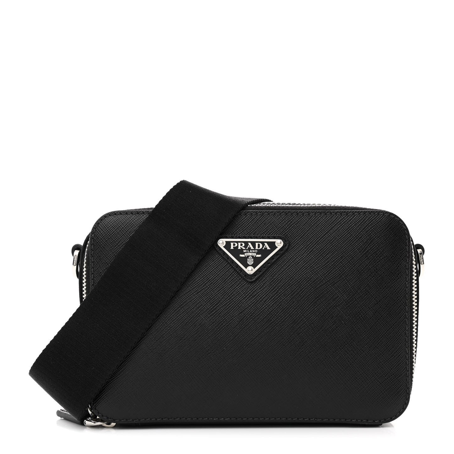 Saffiano Travel Small Brique Crossbody Bag Black