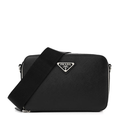 Prada Saffiano Travel Small Brique Crossbody Bag Black 1 of 10