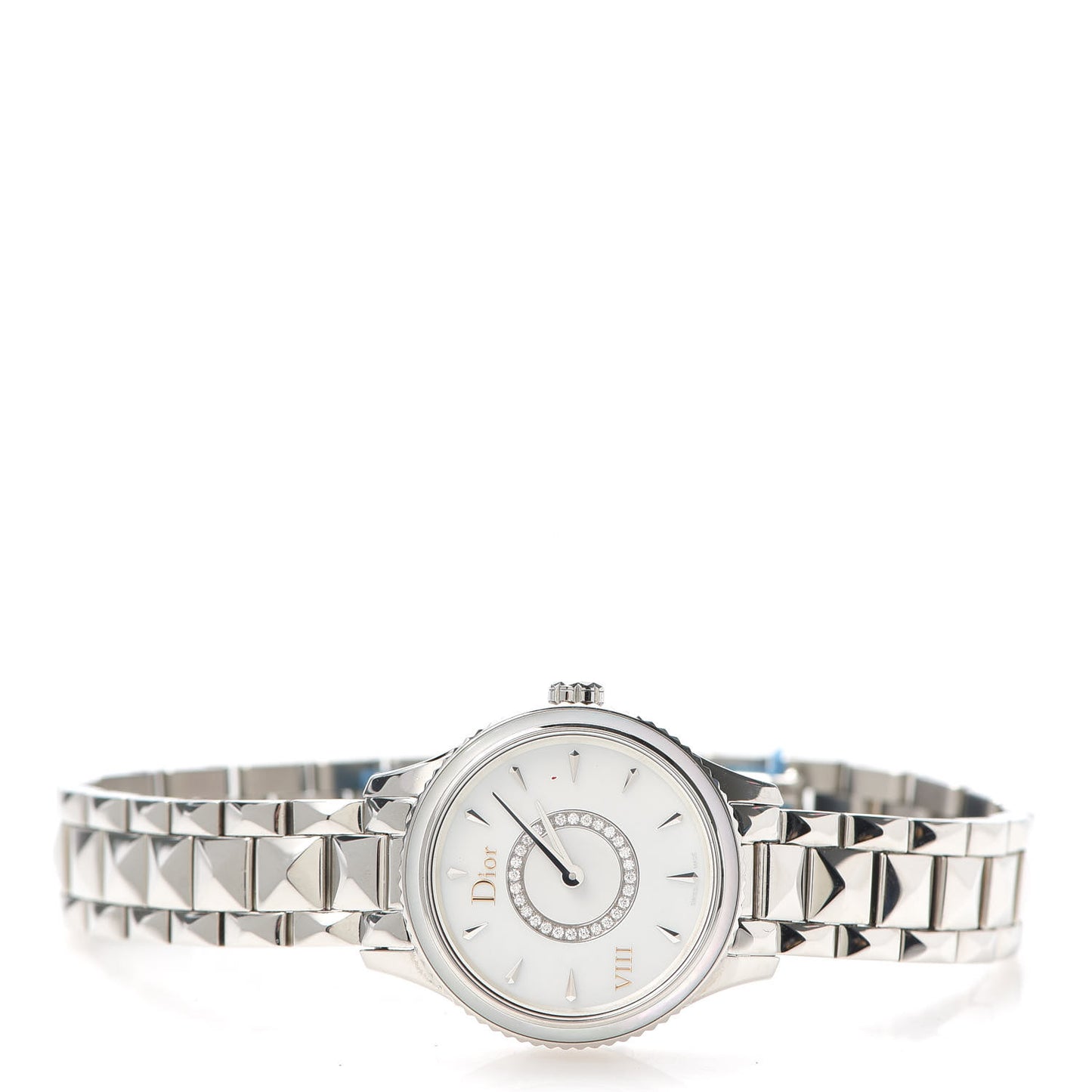 Stainless Steel Diamond Mother of Pearl 25mm Dior VIII Montaigne Quartz Watch