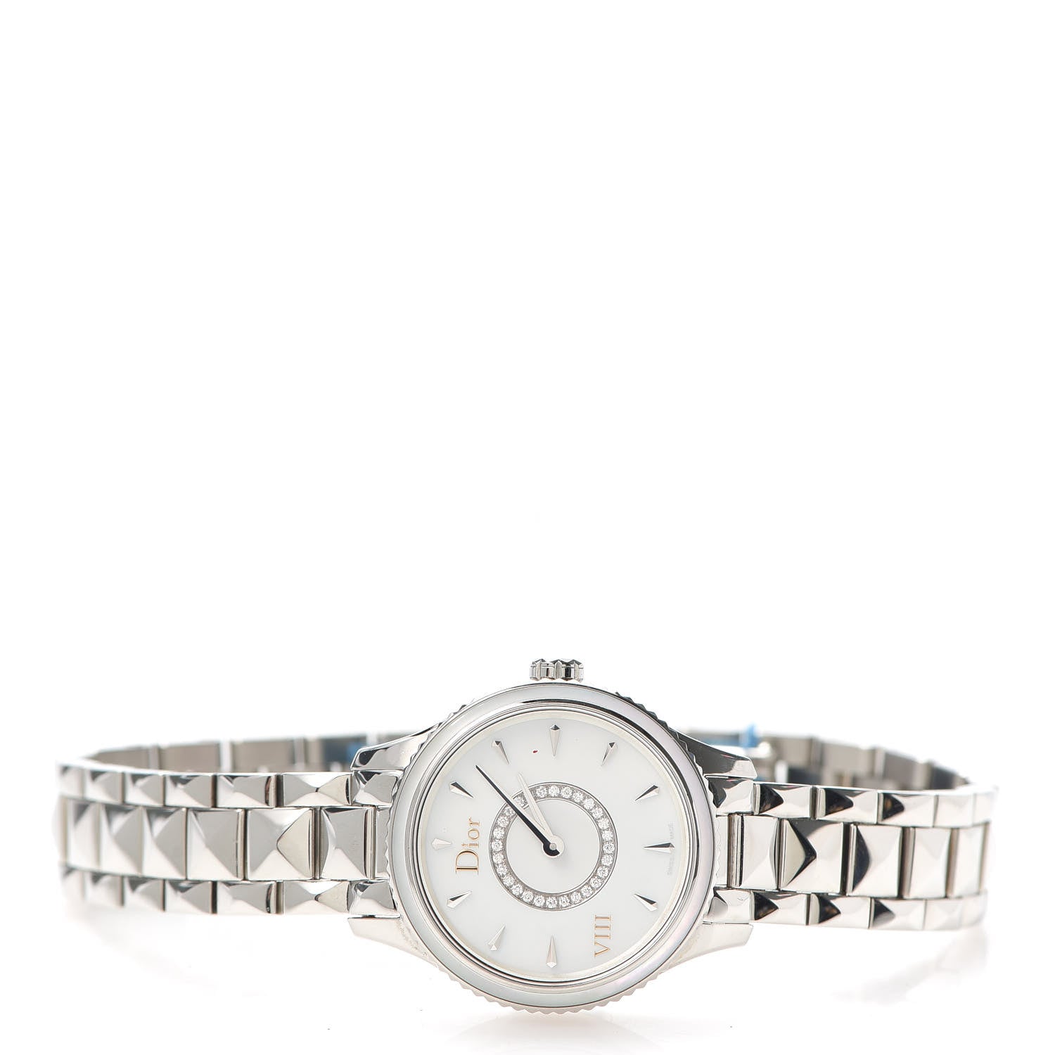 Christian Dior Stainless Steel Diamond Mother of Pearl 25mm Dior VIII Montaigne Quartz Watch 2 of 6