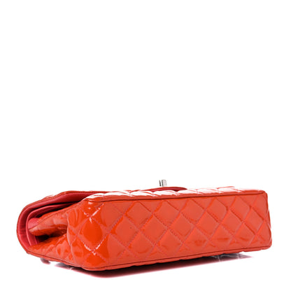 Chanel Patent Quilted Medium Double Flap Orange 4 of 13
