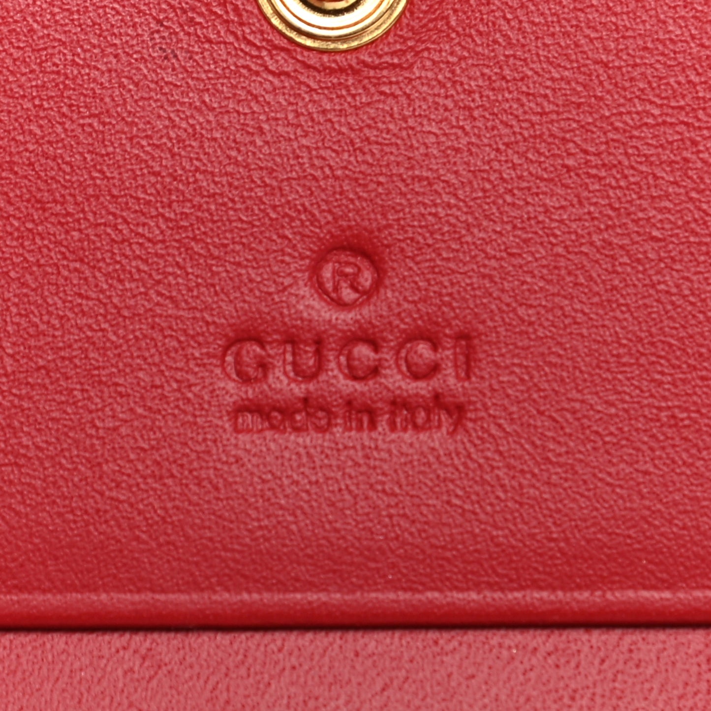 GG Supreme Monogram Bosco Patch Card Case Wallet Beige Malva Hibiscus Red