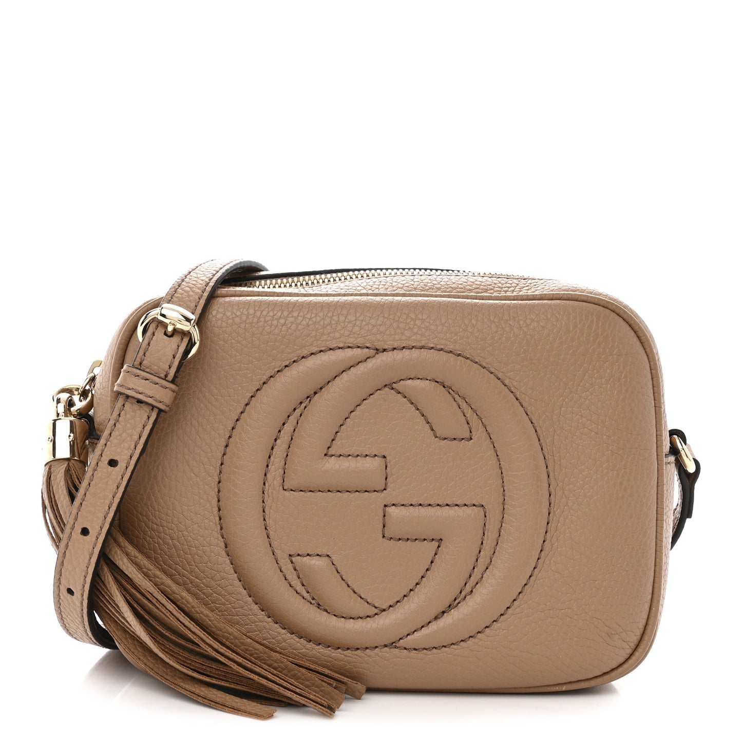 Pebbled Calfskin Small Soho Disco Bag Camelia