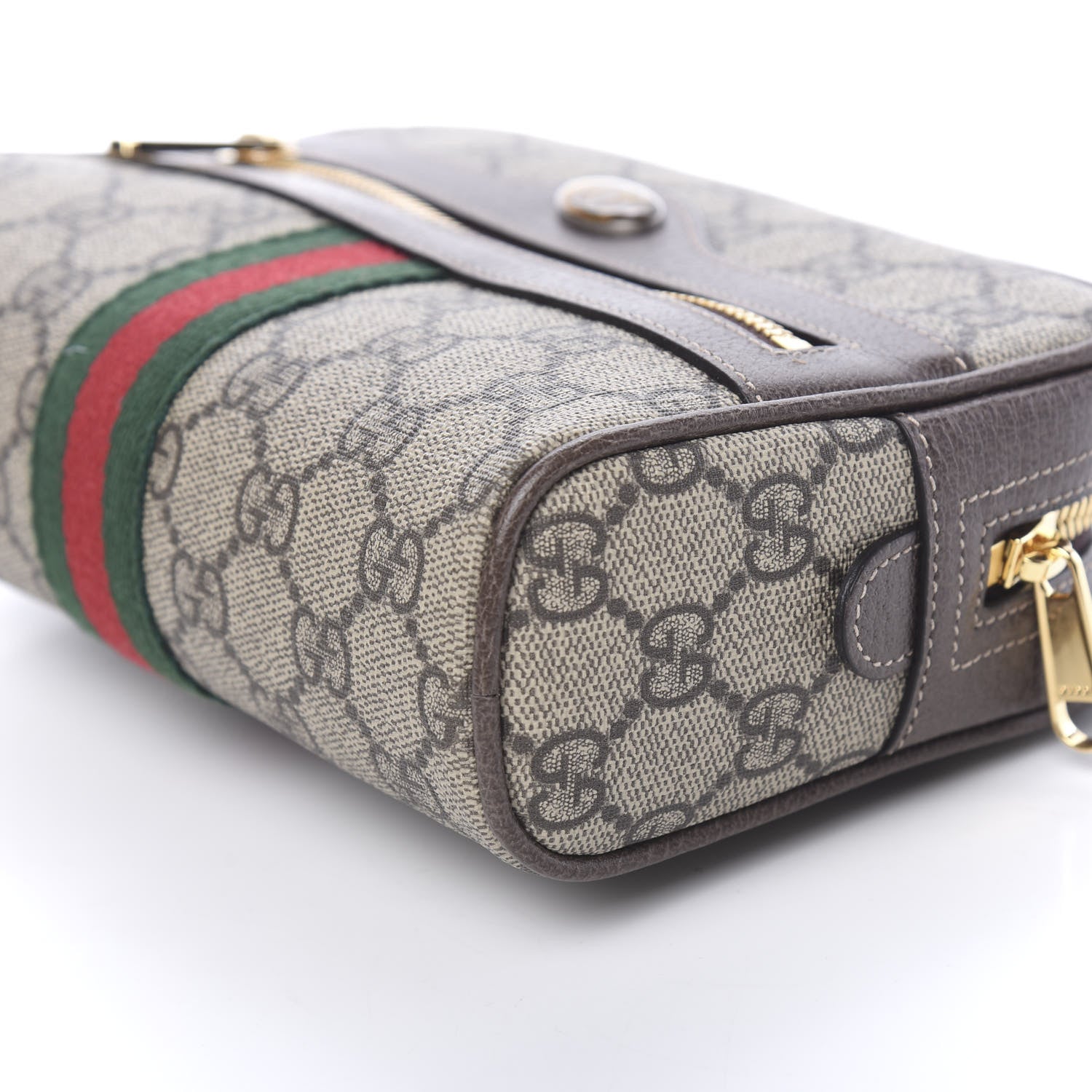 Gucci GG Supreme Monogram Web Small Ophidia Belt Bag 85 34 Dark Brown 8 of 11