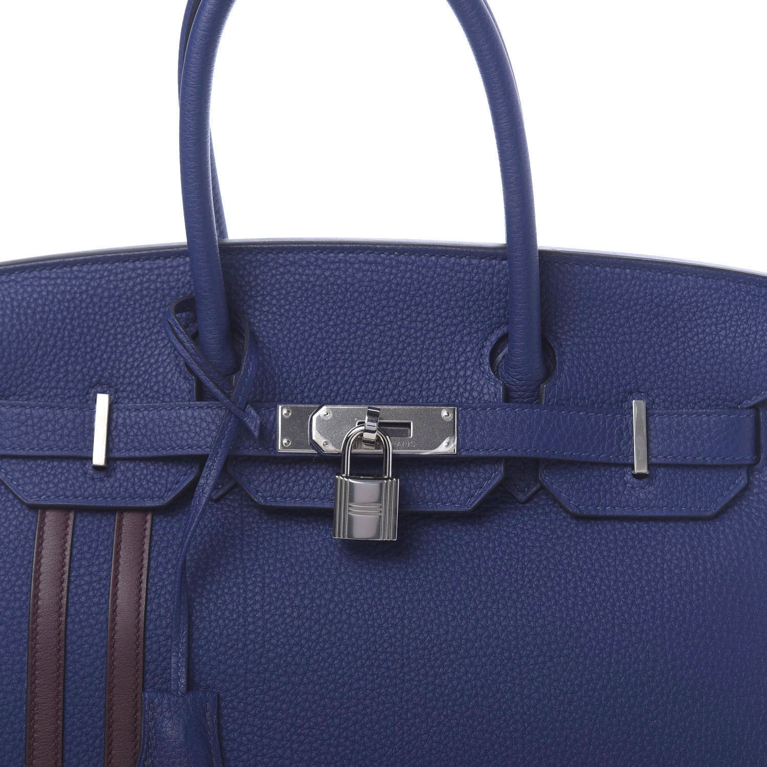 Hermes Togo Swift Officier Birkin 30 Bleu Encre Rouge H 11 of 12