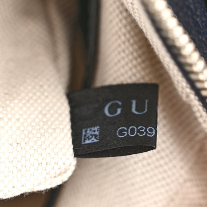 Gucci GG Supreme Monogram Textured Calfskin Web Large Attache Shoulder Bag Beige Blue 7 of 10