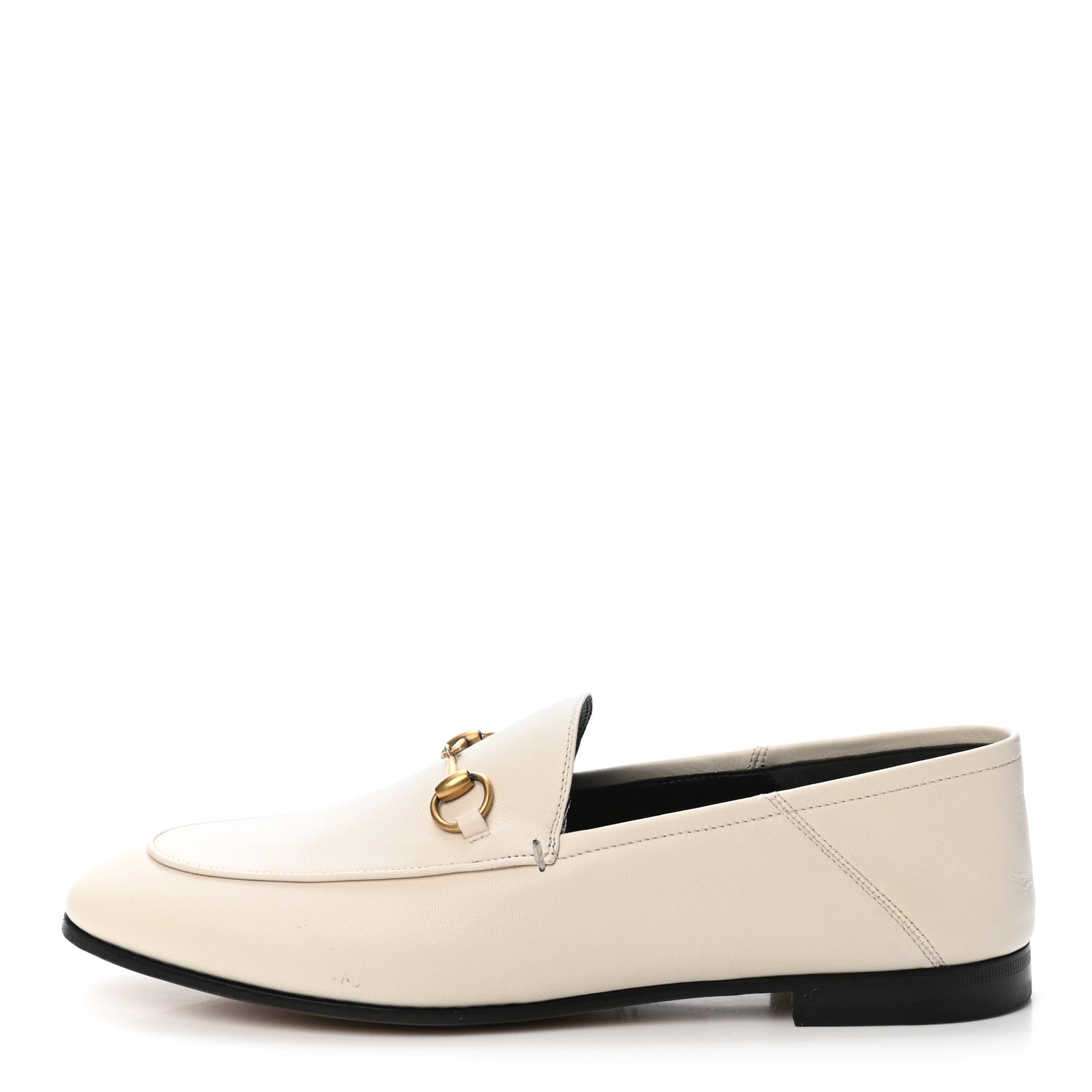 Gucci Lambskin Womens Brixton Horsebit Loafers 40.5 Mystic White 1 of 9