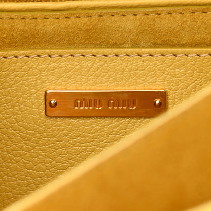 Miu Miu Goatskin Bandoliera Madras Bi-Color Shoulder Bag Yellow 6 of 11