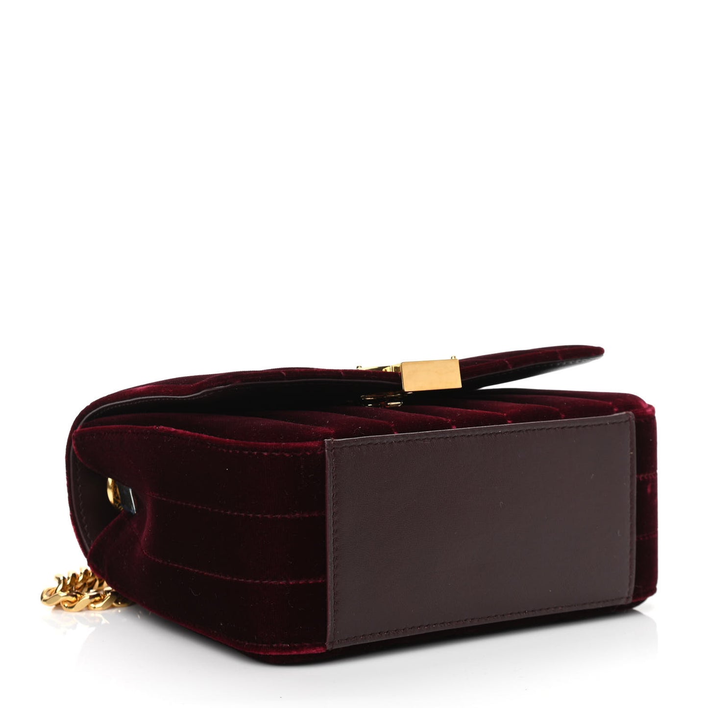 Velvet Matelasse Vicky Chain Bag Burgundy