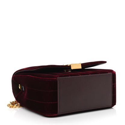 Saint Laurent Velvet Matelasse Vicky Chain Bag Burgundy 4 of 10