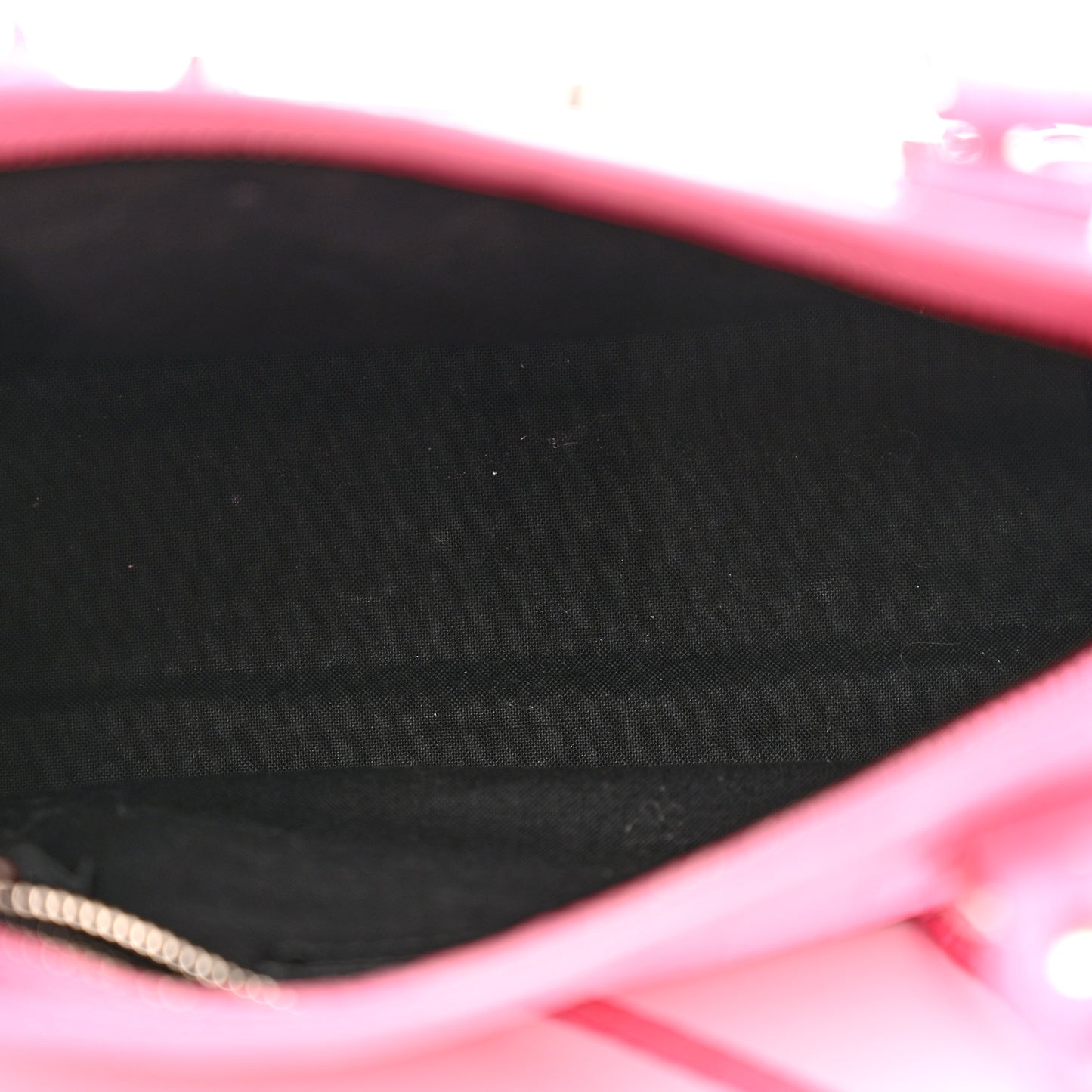 Shiny Supple Calfskin Crocodile Embossed Classic Silver Hardware Mini City Baby Pink