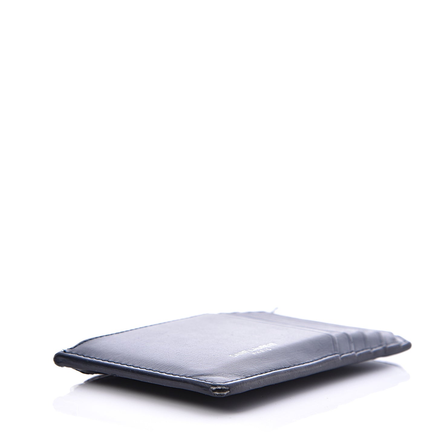 Calfskin 5 Fragments Zip Pouch Card Holder Deep Marine
