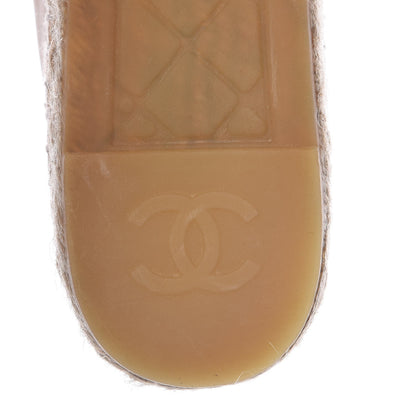 Chanel Lambskin CC Espadrilles 39 Beige Black 8 of 11