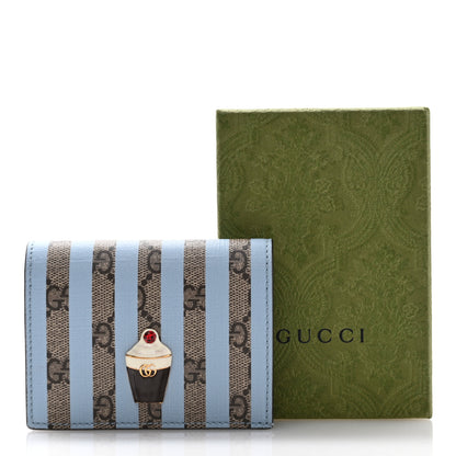 Gucci GG Supreme Monogram Vitello Eclipse Ice Cream Stripes Card Case Wallet Beige Ebony Paradise Cloud 8 of 8