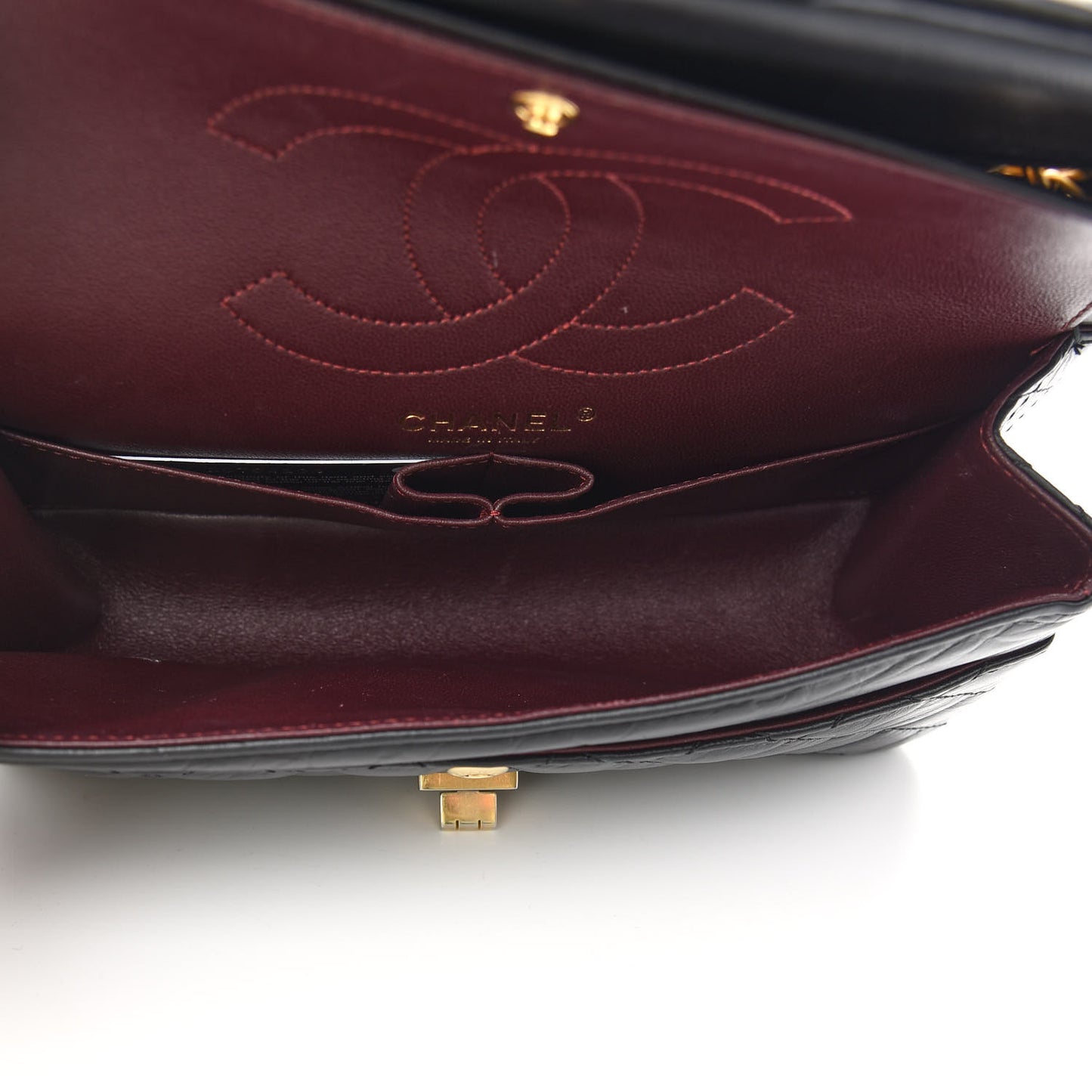 Aged Calfskin Quilted 2.55 Reissue 225 Flap Black
